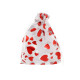 Organza Jewellery Bag 7x9cm heart - White-red